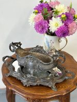 jardiniere mirror tray set metal antique 5185
