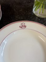 porcelāna servīze ar rozā krāsas detalizāciju un iniciāļiem (6929) - Image 9