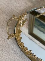 Spoguļa Paplāte ar Bronzas Detaļām (small antique mirror vanity tray) — Historisma stilā, (5587) - Image 12