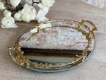 Spoguļa Paplāte ar Bronzas Detaļām (small antique mirror vanity tray) — Historisma stilā, (5587) - Image 3