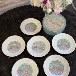 vintage gien france les saveurs cheese plates set of 6 in original box