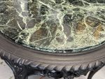 Kafijas Galds Melnā Krāsā ar Tumši Zaļu Marmora Virsmu, Vidēja Izmēra, Smags (5525) - Image 12