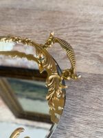 Spoguļa Paplāte ar Bronzas Detaļām (small antique mirror vanity tray) — Historisma stilā, (5587) - Image 9