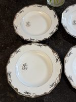 Antīki Limoges porcelāna šķīvji ar sudraba bezdelīgām (4 gab.) — Francija (Antique Limoges porcelain plates in Art Deco style) (6874) - Image 4