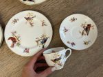 Ekskluzīva antīka Royal Doulton kaula porcelāna tējas servīze "Savvaļas putni" — ap 1920.–1930. gadiem, 6 personām (5766) - Image 4