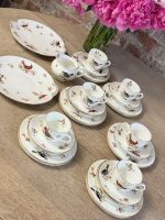 Ekskluzīva antīka Royal Doulton kaula porcelāna tējas servīze "Savvaļas putni" — ap 1920.–1930. gadiem, 6 personām (5766) - Image 12