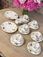 Ekskluzīva antīka Royal Doulton kaula porcelāna tējas servīze "Savvaļas putni" — ap 1920.–1930. gadiem, 6 personām (5766) - Image 3