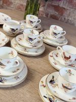 Ekskluzīva antīka Royal Doulton kaula porcelāna tējas servīze "Savvaļas putni" — ap 1920.–1930. gadiem, 6 personām (5766) - Image 7