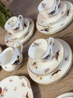 Ekskluzīva antīka Royal Doulton kaula porcelāna tējas servīze "Savvaļas putni" — ap 1920.–1930. gadiem, 6 personām (5766) - Image 10