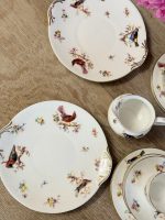 Ekskluzīva antīka Royal Doulton kaula porcelāna tējas servīze "Savvaļas putni" — ap 1920.–1930. gadiem, 6 personām (5766) - Image 13