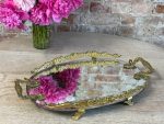 spoguļa paplāte, liela izmēra "vanity mirror tray / plateau de toilette" , spogulis ir novecojis ar pleķiem (5790) - Image 2