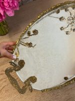 spoguļa paplāte, liela izmēra "vanity mirror tray / plateau de toilette" , spogulis ir novecojis ar pleķiem (5790) - Image 7