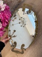 spoguļa paplāte, liela izmēra "vanity mirror tray / plateau de toilette" , spogulis ir novecojis ar pleķiem (5790) - Image 3