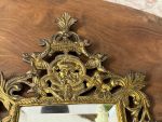Grezns zeltīts sienas spogulis ar faceti — rokoko stilā (gilt rococo wall mirror) (6269) - Image 7