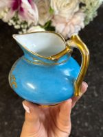 apgleznots porcelāna duo ar ziedu motīviem - piena krūze un apakštasīte (6844) - Image 14