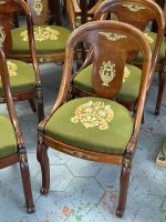 Exclusive Empire style set with 6 chairs, 4 chairs without armrests, 2 chairs with armrests, with bronze detailing (7094) - Image 13