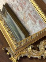Grezns zeltīts sienas spogulis ar faceti — rokoko stilā (gilt rococo wall mirror) (6269) - Image 13