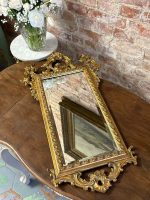 Grezns zeltīts sienas spogulis ar faceti — rokoko stilā (gilt rococo wall mirror) (6269) - Image 3