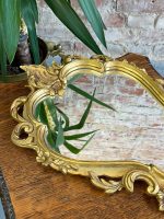 Gold Colored Mirror, Small Size, Plastic (3470) - Image 3