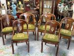 Exclusive Empire style set with 6 chairs, 4 chairs without armrests, 2 chairs with armrests, with bronze detailing (7094) - Image 2