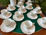 Antīka porcelāna tējas un kafijas tasīšu servīze 12 personām ar ābeļziedu dekoru (Antique Porcelain Tea & Coffee Cup Service for 12 Persons) (3833) - Image 13