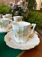 Antīka porcelāna tējas un kafijas tasīšu servīze 12 personām ar ābeļziedu dekoru (Antique Porcelain Tea & Coffee Cup Service for 12 Persons) (3833) - Image 9