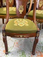 Exclusive Empire style set with 6 chairs, 4 chairs without armrests, 2 chairs with armrests, with bronze detailing (7094) - Image 19