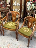 Exclusive Empire style set with 6 chairs, 4 chairs without armrests, 2 chairs with armrests, with bronze detailing (7094) - Image 4