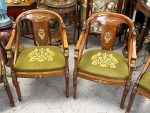 Exclusive Empire style set with 6 chairs, 4 chairs without armrests, 2 chairs with armrests, with bronze detailing (7094) - Image 7