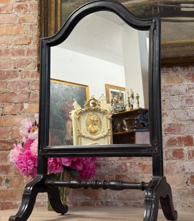 Melnkoka toņa spoguļa aizslietnis — Napoleona III stilā (Ebonized Wood Mirror Screen in Napoleon III Style) (5730)