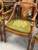 Exclusive Empire style set with 6 chairs, 4 chairs without armrests, 2 chairs with armrests, with bronze detailing (7094) - Image 8