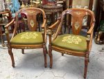 Exclusive Empire style set with 6 chairs, 4 chairs without armrests, 2 chairs with armrests, with bronze detailing (7094) - Image 5