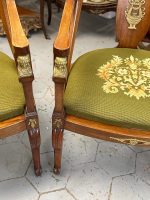 Exclusive Empire style set with 6 chairs, 4 chairs without armrests, 2 chairs with armrests, with bronze detailing (7094) - Image 9