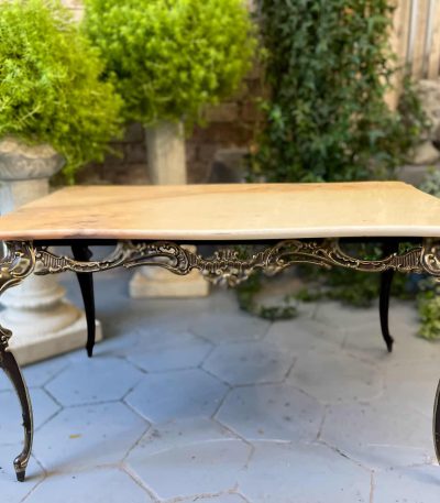Metalkaffebord med stenplade (2741)