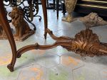 Louis XV Style Carved Table with Drawer — Napoleon III Era (7093) - Image 9