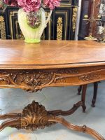 Louis XV Style Carved Table with Drawer — Napoleon III Era (7093) - Image 15