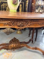 Louis XV Style Carved Table with Drawer — Napoleon III Era (7093) - Image 7