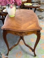 Louis XV Style Carved Table with Drawer — Napoleon III Era (7093) - Image 4
