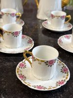 Limoges porcelāna kafijas servīze ar rožu vītni — Art Deco stilā (Limoges Porcelain Coffee Service with Rose Garland — Art Deco Style) (6878) - Image 8