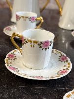 Limoges porcelāna kafijas servīze ar rožu vītni — Art Deco stilā (Limoges Porcelain Coffee Service with Rose Garland — Art Deco Style) (6878) - Image 9