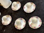 Limoges porcelāna kafijas servīze ar rožu vītni — Art Deco stilā (Limoges Porcelain Coffee Service with Rose Garland — Art Deco Style) (6878) - Image 2