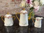 Limoges porcelāna kafijas servīze ar rožu vītni — Art Deco stilā (Limoges Porcelain Coffee Service with Rose Garland — Art Deco Style) (6878) - Image 3
