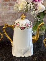 Limoges porcelāna kafijas servīze ar rožu vītni — Art Deco stilā (Limoges Porcelain Coffee Service with Rose Garland — Art Deco Style) (6878) - Image 4