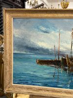 Majestātiska un Monumentāla 1931. Gada Marīnas Oriģinālglezna (large framed maritime oil painting) — Marīnas un postimpresionisma žanrā, (5567) - Image 14