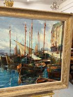 Majestātiska un Monumentāla 1931. Gada Marīnas Oriģinālglezna (large framed maritime oil painting) — Marīnas un postimpresionisma žanrā, (5567) - Image 10