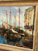 Majestātiska un Monumentāla 1931. Gada Marīnas Oriģinālglezna (large framed maritime oil painting) — Marīnas un postimpresionisma žanrā, (5567) - Image 2
