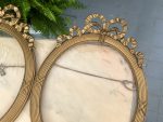Zelta krāsas ovāli antīki koka rāmji ar bantes dekoru un stiklu — Pieejami 2gab. (antique french oval gilt wood frames) (4882) - Image 6