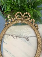 Zelta krāsas ovāli antīki koka rāmji ar bantes dekoru un stiklu — Pieejami 2gab. (antique french oval gilt wood frames) (4882) - Image 8