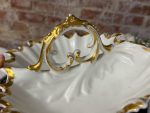 divdaļīgs porcelāna trauks, balts ar zelta detalizāciju (6243) - Image 5
