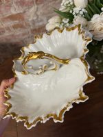 divdaļīgs porcelāna trauks, balts ar zelta detalizāciju (6243) - Image 4